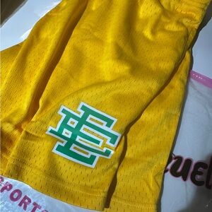 Yellow Eric Emanuel shorts XL 3 in stock